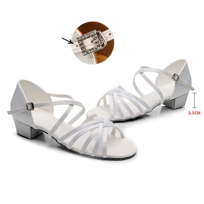 Soojalt müüa professionaalsed laste ladina tantsu kingad tüdrukud valged tantsukingad pehme talla madala kontsaga naiste ladina tantsu kingad