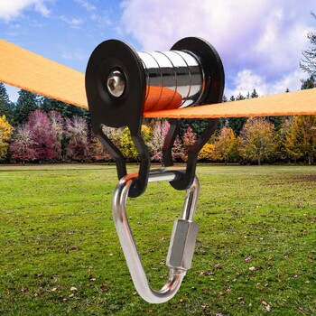 Slackline Pulley Zipline Kids Sports Zip Line Kit for Obstacle Course Yard Παιδί Μέγιστο φορτίο 110lb/50kg