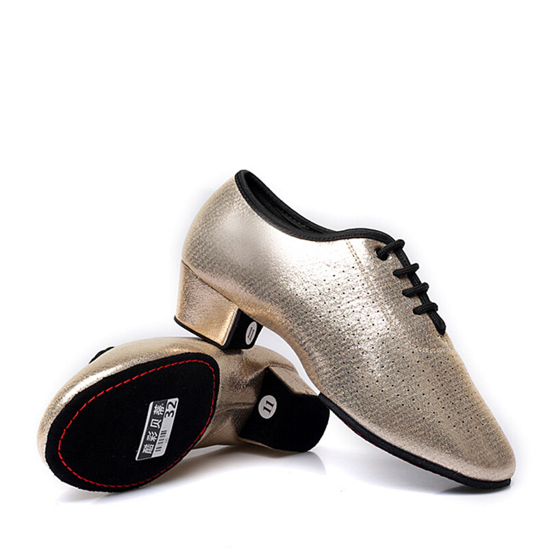 Latin tánccipő Férfi Női Modern Tango Salsa Bőr Társascipő Négyszögletes Sarkú Felnőtt Gyerek Fiú Buli Tánccipő Sport