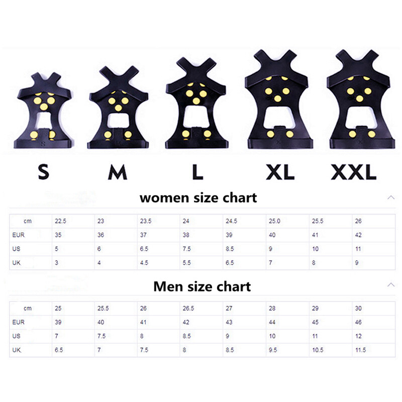 1 pora S-XXL10 smeigių, neslystančių sniego laipiojimo ant ledo batų smaigaliai ledo rankenos, segtukai, žieminiai laipiojimo neslystantys batų dangtelio dalis