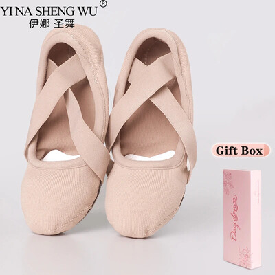 Baleto batai mergaitėms Šokių Batai Šokių Šlepetės Šokių Batai Didelio tamprumo drobinio padu slydimo treniruočių batai moterims