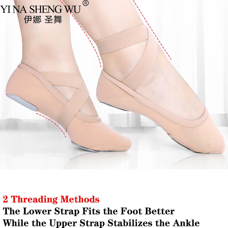 Baleto batai mergaitėms Šokių Batai Šokių Šlepetės Šokių Batai Didelio tamprumo drobinio padu slydimo treniruočių batai moterims