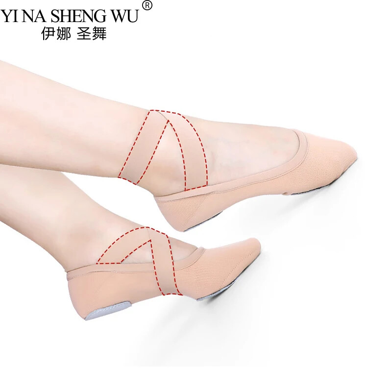 Baleto batai mergaitėms Šokių Batai Šokių Šlepetės Šokių Batai Didelio tamprumo drobinio padu slydimo treniruočių batai moterims