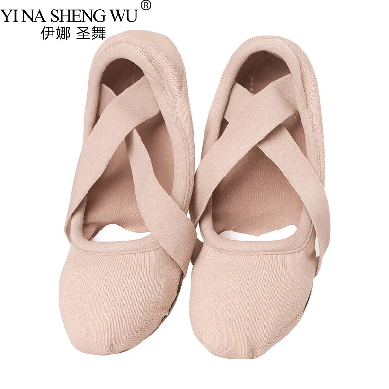 Baleto batai mergaitėms Šokių Batai Šokių Šlepetės Šokių Batai Didelio tamprumo drobinio padu slydimo treniruočių batai moterims