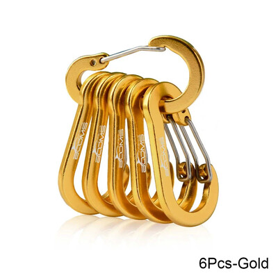 6/12 vnt. kelių įrankių alpinizmo sagtis, plieninė lauko stovyklavietės maži karabino spaustukai, žvejybai laipiojimo reikmenys