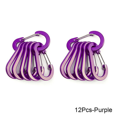 6/12 vnt. kelių įrankių alpinizmo sagtis, plieninė lauko stovyklavietės maži karabino spaustukai, žvejybai laipiojimo reikmenys