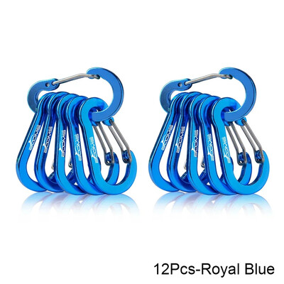 6/12 vnt. kelių įrankių alpinizmo sagtis, plieninė lauko stovyklavietės maži karabino spaustukai, žvejybai laipiojimo reikmenys