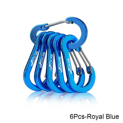 6/12 vnt. kelių įrankių alpinizmo sagtis, plieninė lauko stovyklavietės maži karabino spaustukai, žvejybai laipiojimo reikmenys