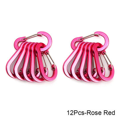 6/12 vnt. kelių įrankių alpinizmo sagtis, plieninė lauko stovyklavietės maži karabino spaustukai, žvejybai laipiojimo reikmenys