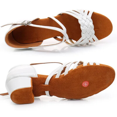 Vaikiški Lotynų Amerikos šokių batai Vaikiški balti Lotynų Amerikos batai Mergaitėms Vasaros Modernaus Džiazo Lotynų Valso Tango Pilvo pramoginių šokių Batai Sandalai