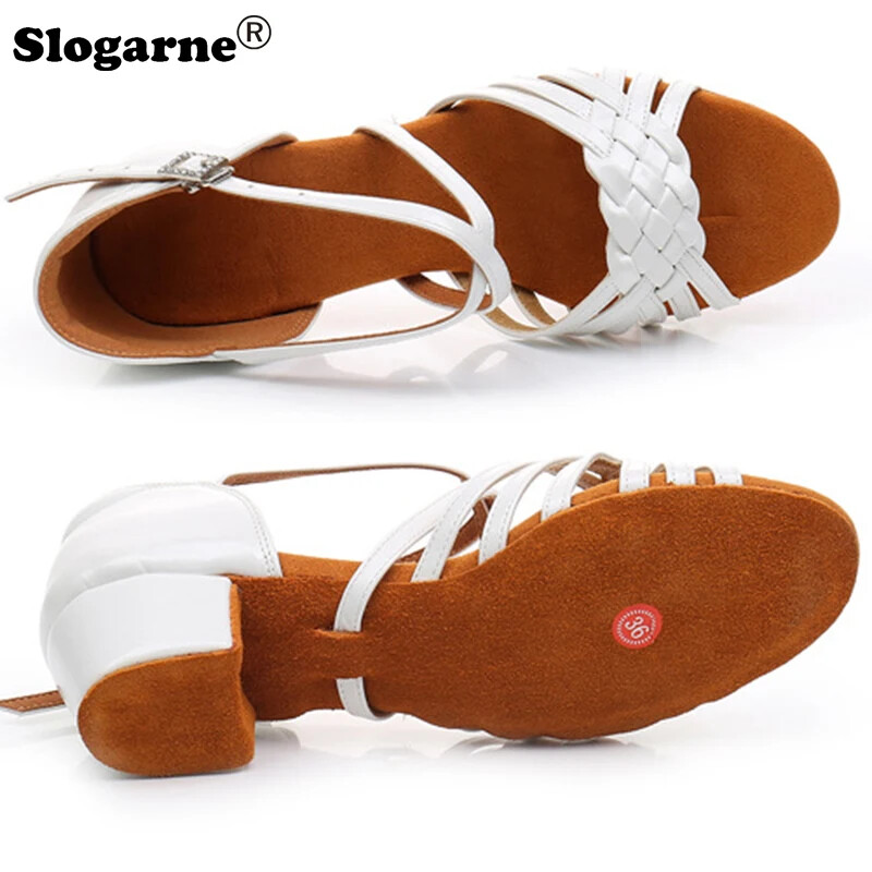 Vaikiški Lotynų Amerikos šokių batai Vaikiški balti Lotynų Amerikos batai Mergaitėms Vasaros Modernaus Džiazo Lotynų Valso Tango Pilvo pramoginių šokių Batai Sandalai