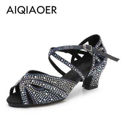 Augstas kvalitātes Rhinestone Latin deju kurpes Lady Tango Salsa deju zāles deju kurpes augstpapēžu dāmu kāzu kurpes