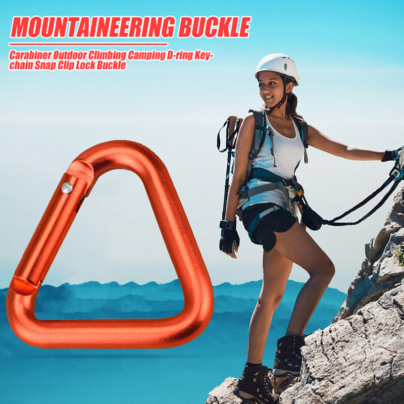 Carabinier triunghi pentru camping, breloc pentru drumeții din metal, snap, ușor, triunghi, carabinier, accesorii pentru pescuit pentru alpinism