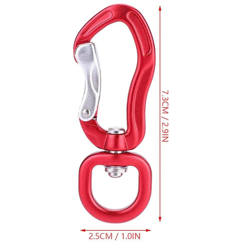 Grozāmais karabīnes klips 360° grozāms vērpējs karabīnes mazs stiepļu vārtu karabīnes rotācijas šūpuļtīkla piekares klipa āķis