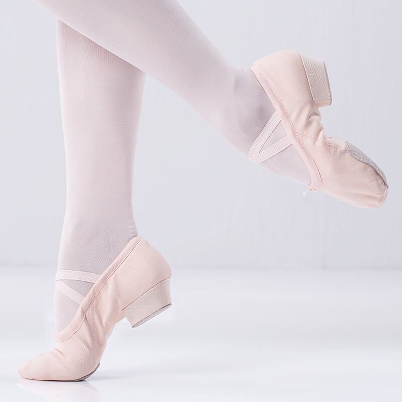 Profesionalne baletne cipele za ples, plesne cipele s niskom petom za djevojčice, platnene učiteljske cipele za satove plesa