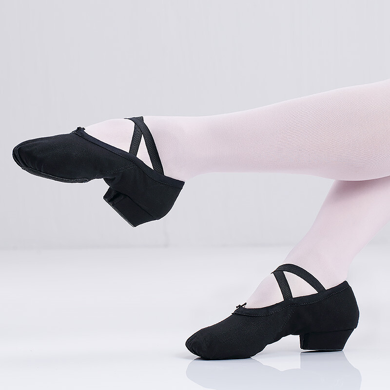 Profesionalne baletne cipele za ples, plesne cipele s niskom petom za djevojčice, platnene učiteljske cipele za satove plesa
