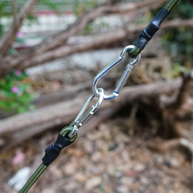 30/60/90/120 cm gumijas aukla ar karabīnes āķi, izcilas gumijas, izturīgas siksnas Spēcīga elastīga virve āra telts bagāžai