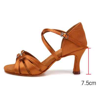Latīņamerikas deju apavi sievietēm Latīņamerikas deju apavi sievietēm ar dubultu sprādzi, treniņu ballītei tango salsas sandales dejām, mīksta zole