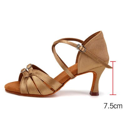 Latīņamerikas deju apavi sievietēm Latīņamerikas deju apavi sievietēm ar dubultu sprādzi, treniņu ballītei tango salsas sandales dejām, mīksta zole