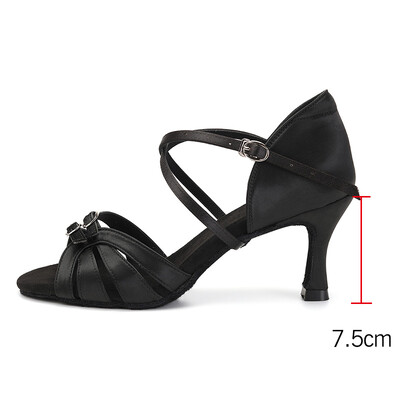 Latīņamerikas deju apavi sievietēm Latīņamerikas deju apavi sievietēm ar dubultu sprādzi, treniņu ballītei tango salsas sandales dejām, mīksta zole