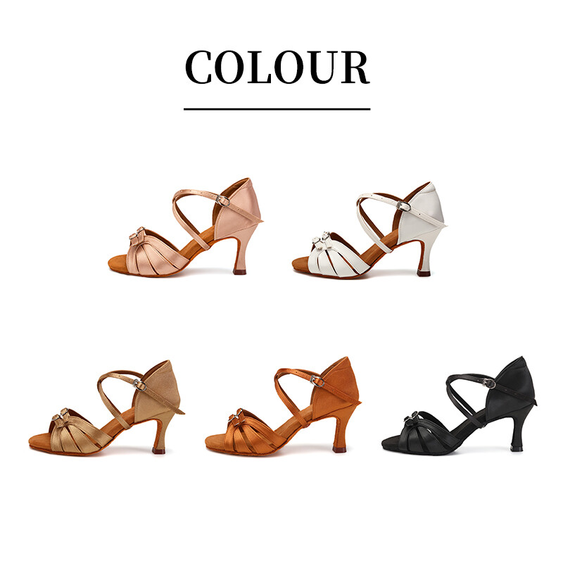 Latīņamerikas deju apavi sievietēm Latīņamerikas deju apavi sievietēm ar dubultu sprādzi, treniņu ballītei tango salsas sandales dejām, mīksta zole