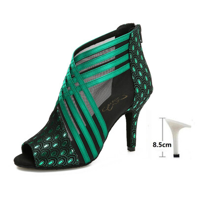 Dámske spoločenské topánky Tanečné topánky Latinskoamerické topánky Tango Salsa Swing Vystúpenia Tanečné topánky Vysokopodpätkové sandále s dutým výstrihom Satén a sieťovina