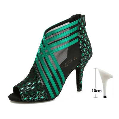 Dámske spoločenské topánky Tanečné topánky Latinskoamerické topánky Tango Salsa Swing Vystúpenia Tanečné topánky Vysokopodpätkové sandále s dutým výstrihom Satén a sieťovina