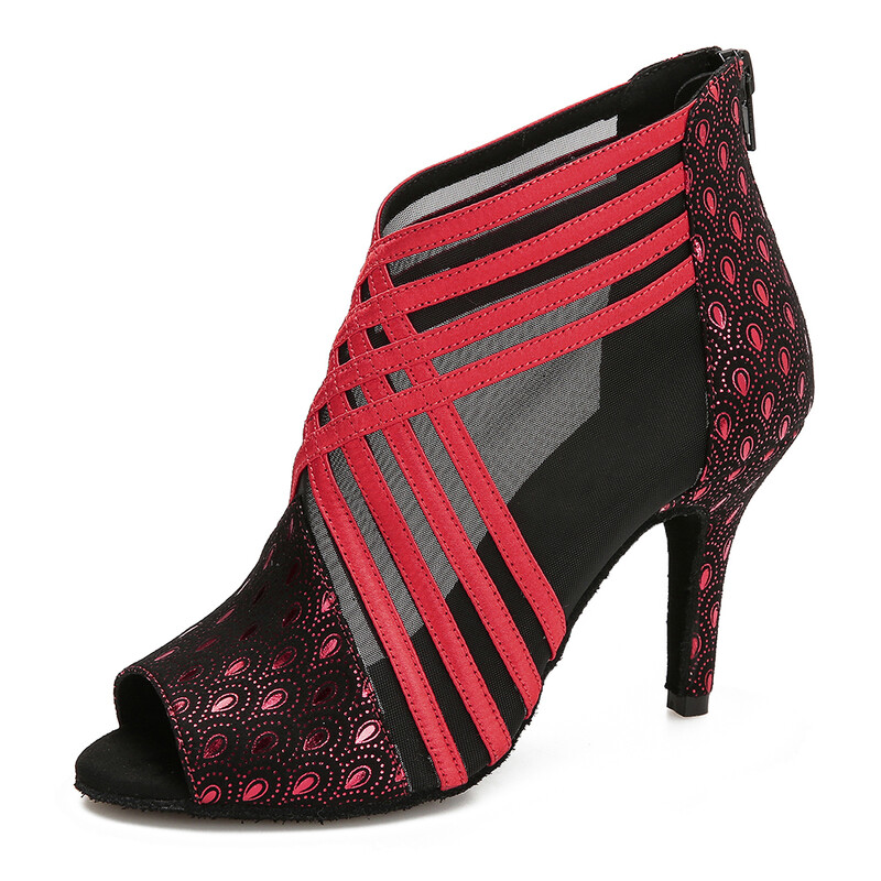 Dámske spoločenské topánky Tanečné topánky Latinskoamerické topánky Tango Salsa Swing Vystúpenia Tanečné topánky Vysokopodpätkové sandále s dutým výstrihom Satén a sieťovina
