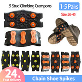 1-5 gab. 5 kniedes kāpšanas kronšteini pretslīdēšanas alpīnisma skavas Unisex zābaki sniega skavas Āra ķēdes apavu tapas