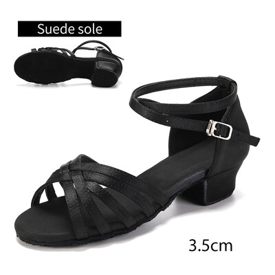 DKZSYIM Ženske latino cipele za djevojčice na nisku petu Latino salsa moderne plesne cipele Tango Salsa Rumba Latino plesne cipele 3,5 cm