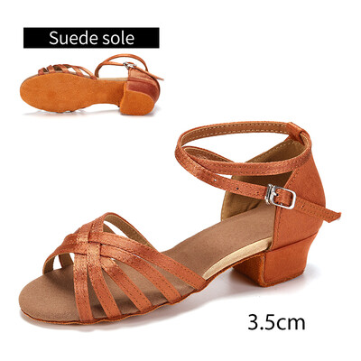 DKZSYIM Ženske latino cipele za djevojčice na nisku petu Latino salsa moderne plesne cipele Tango Salsa Rumba Latino plesne cipele 3,5 cm