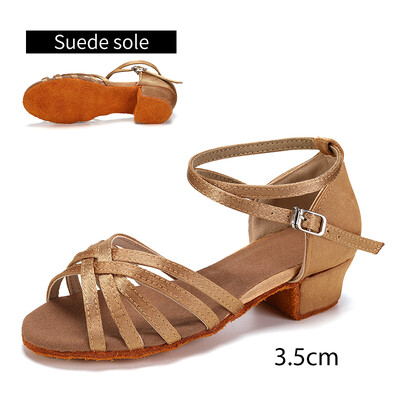 DKZSYIM Ženske latino cipele za djevojčice na nisku petu Latino salsa moderne plesne cipele Tango Salsa Rumba Latino plesne cipele 3,5 cm