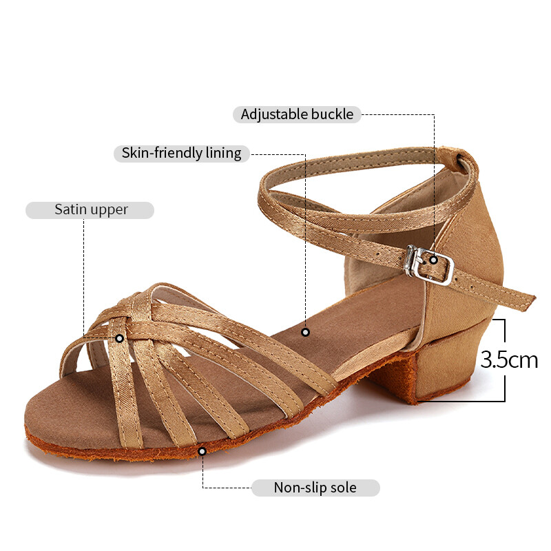 DKZSYIM Ženske latino cipele za djevojčice na nisku petu Latino salsa moderne plesne cipele Tango Salsa Rumba Latino plesne cipele 3,5 cm