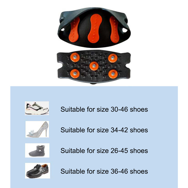 5 stud Snow Ice Claw pretslīdēšanas alpīnisma skavas Unisex sniega spīļu apavu pārvalki pastaigu pārgājienu piederumi