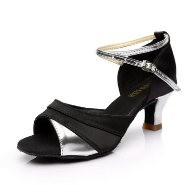 Dámske profesionálne tanečné topánky Topánky na spoločenské tance Latinskoamerické dámske topánky s otvorenou špičkou na podpätku Dámske tanečné topánky na podpätku 5/7 cm Sapato Feminino