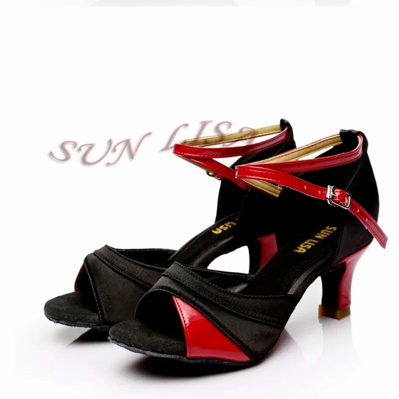 Dámske profesionálne tanečné topánky Topánky na spoločenské tance Latinskoamerické dámske topánky s otvorenou špičkou na podpätku Dámske tanečné topánky na podpätku 5/7 cm Sapato Feminino