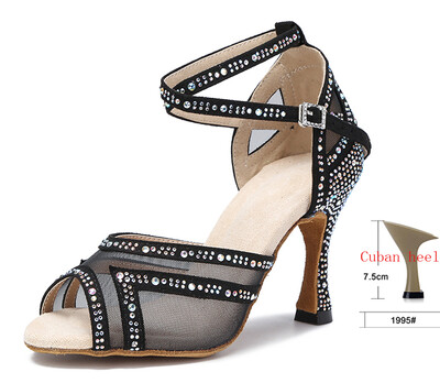 WUXIJIAO Dámske tanečné topánky Tango Salsa Latin Dance Topánky pre dievčatá Spoločenské tanečné topánky na podpätku Červené svadobné topánky s mäkkou podrážkou Dámske sandále