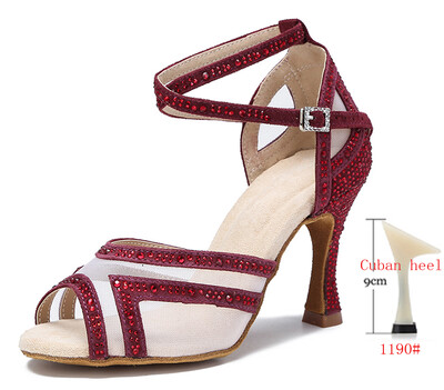 WUXIJIAO Dámske tanečné topánky Tango Salsa Latin Dance Topánky pre dievčatá Spoločenské tanečné topánky na podpätku Červené svadobné topánky s mäkkou podrážkou Dámske sandále