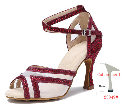 WUXIJIAO Dámske tanečné topánky Tango Salsa Latin Dance Topánky pre dievčatá Spoločenské tanečné topánky na podpätku Červené svadobné topánky s mäkkou podrážkou Dámske sandále