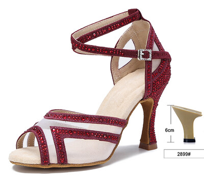 WUXIJIAO Dámske tanečné topánky Tango Salsa Latin Dance Topánky pre dievčatá Spoločenské tanečné topánky na podpätku Červené svadobné topánky s mäkkou podrážkou Dámske sandále