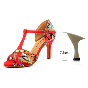 Ladingwu Hot Brand Pantofi de dans latino Salsa Femei Fete Pantofi de dans confortabil Sandale Pantofi colorați cu imprimeu geometric