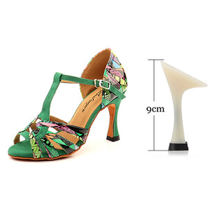 Ladingwu Hot Brand Pantofi de dans latino Salsa Femei Fete Pantofi de dans confortabil Sandale Pantofi colorați cu imprimeu geometric