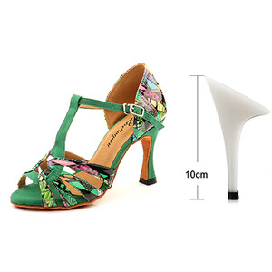 Ladingwu Hot Brand Pantofi de dans latino Salsa Femei Fete Pantofi de dans confortabil Sandale Pantofi colorați cu imprimeu geometric