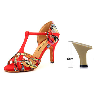 Ladingwu Hot Brand Pantofi de dans latino Salsa Femei Fete Pantofi de dans confortabil Sandale Pantofi colorați cu imprimeu geometric