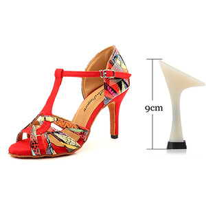 Ladingwu Hot Brand Pantofi de dans latino Salsa Femei Fete Pantofi de dans confortabil Sandale Pantofi colorați cu imprimeu geometric