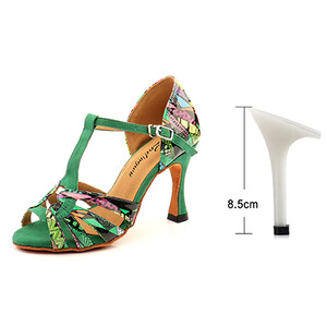 Ladingwu Hot Brand Pantofi de dans latino Salsa Femei Fete Pantofi de dans confortabil Sandale Pantofi colorați cu imprimeu geometric