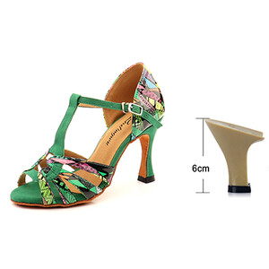 Ladingwu Hot Brand Pantofi de dans latino Salsa Femei Fete Pantofi de dans confortabil Sandale Pantofi colorați cu imprimeu geometric