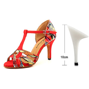 Ladingwu Hot Brand Pantofi de dans latino Salsa Femei Fete Pantofi de dans confortabil Sandale Pantofi colorați cu imprimeu geometric