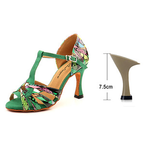 Ladingwu Hot Brand Pantofi de dans latino Salsa Femei Fete Pantofi de dans confortabil Sandale Pantofi colorați cu imprimeu geometric