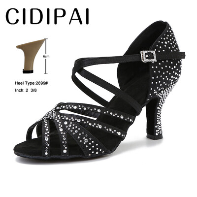 CIDIPAI Satin Latin Dance Batai Moteriški Salsa Performance Ballroom Šokių Batai Purpuriniai Ruda Juodi Vakarėlio Sandalai Moteriški aukštakulniai
